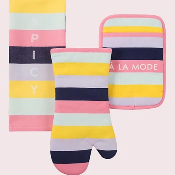 kate spade Other - Kate Spade Ice Cream Stripe 3 Piece Kitchen Set
